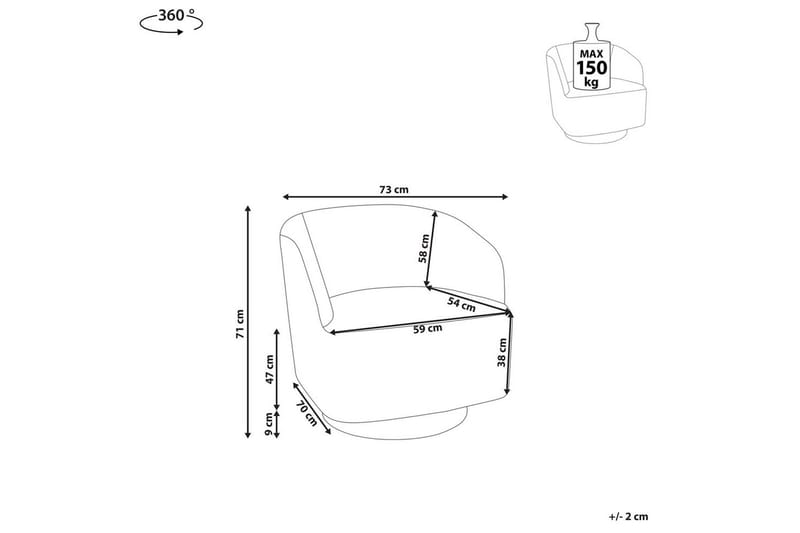 Svängbar fåtölj Lavik - Grå, guld - Möbler - Fåtölj & stolar - Fåtölj