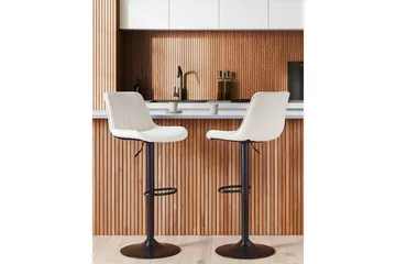 Svängbar stol Dubrovnik set om 2 Ljusbeige-Svart - Ljusbeige-Svart - Möbler - Fåtölj & stolar - Barstol & barpall