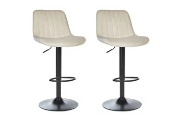 Svängbar stol Dubrovnik set om 2 Ljusbeige-Svart - Ljusbeige-Svart - Möbler - Fåtölj & stolar - Barstol & barpall