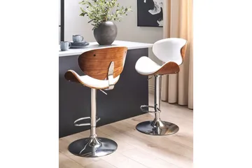 Svängbar stol Rotterdam set om 2 Vit-Mörkt Trä-Silver - Vit-Mörkt Trä-Silver - Möbler - Fåtölj & stolar - Barstol & barpall