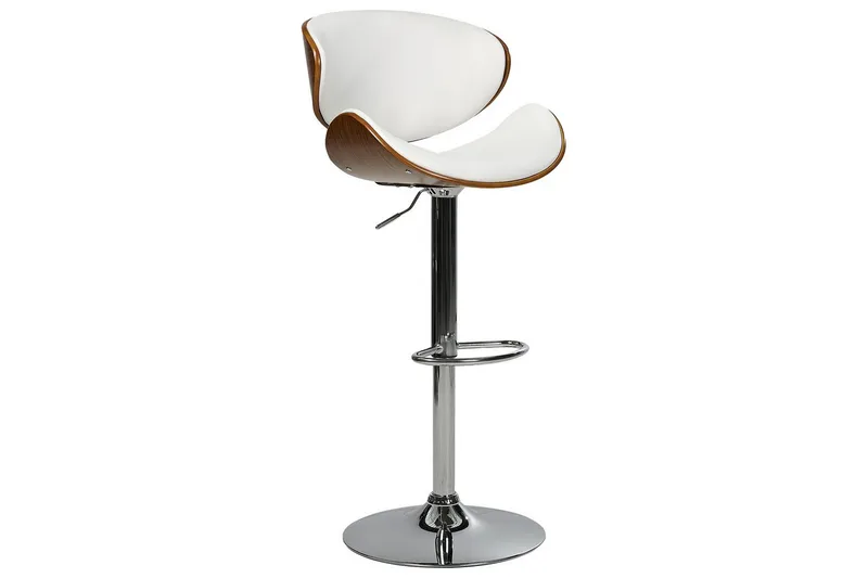 Svängbar stol Rotterdam set om 2 Vit-Mörkt Trä-Silver - Vit-Mörkt Trä-Silver - Möbler - Fåtölj & stolar - Barstol & barpall