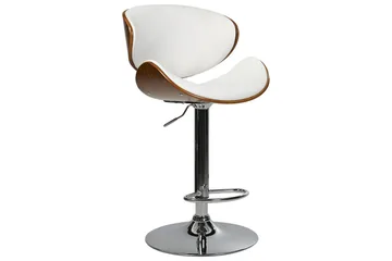 Svängbar stol Rotterdam set om 2 Vit-Mörkt Trä-Silver - Vit-Mörkt Trä-Silver - Möbler - Fåtölj & stolar - Barstol & barpall