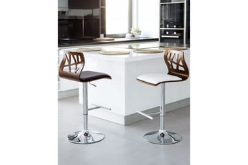 Svängbar stol Petersburg set om 2 Mörk Trä-Silver-Vit - Mörk Trä-Silver-Vit - Möbler - Fåtölj & stolar - Barstol & barpall