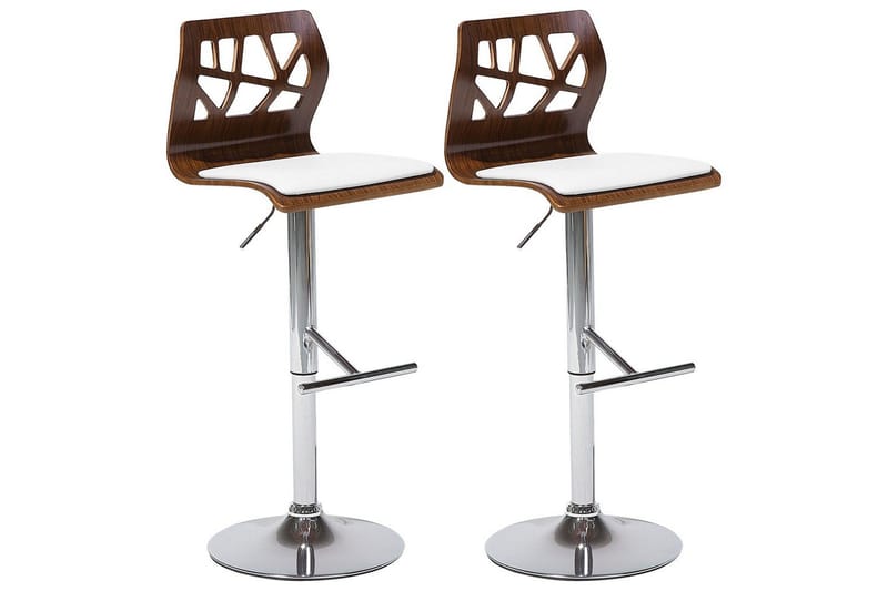 Svängbar stol Petersburg set om 2 Mörk Trä-Silver-Vit - Mörk Trä-Silver-Vit - Möbler - Fåtölj & stolar - Barstol & barpall