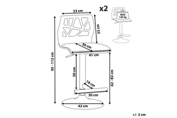 Svängbar stol Petersburg set om 2 Mörkt Trä-Svart - Mörkt Trä-Svart - Möbler - Fåtölj & stolar - Barstol & barpall