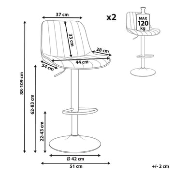 Svängbar pall Dubrovnik 2-pack - Möbler - Fåtölj & stolar - Barstol & barpall