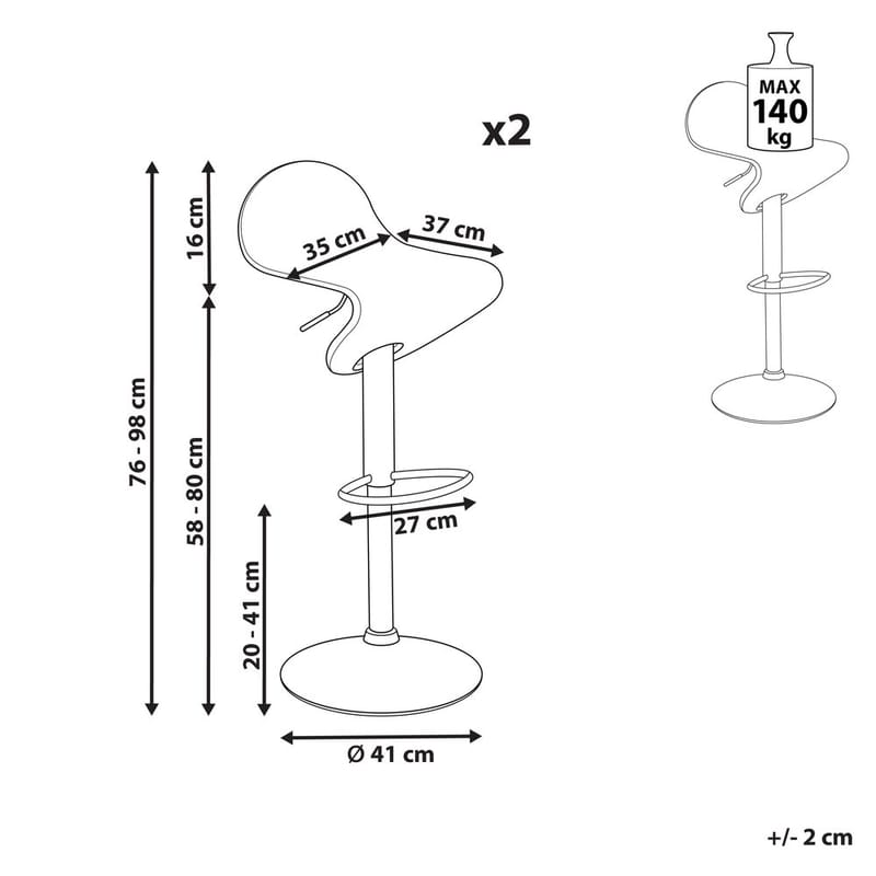 Svängbar pall Liverpool 2-pack - Möbler - Fåtölj & stolar - Barstol & barpall