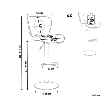 Svängbar pall Valetta 2-pack - Möbler - Fåtölj & stolar - Barstol & barpall