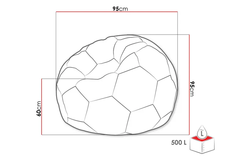 Svalliden Sittsäck 95 cm - Vit/Svart - Möbler - Fåtölj & stolar - Sittsäck & saccosäck
