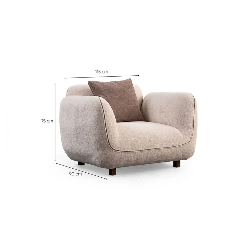 Talrosen Modern Fåtölj i Boucle - Beige - Möbler - Fåtölj & stolar - Fåtölj