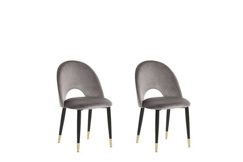 Tavernes Sammetsstol 2-pack - Grå - Möbler - Fåtölj & stolar - Matstol & köksstol