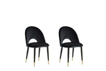 Tavernes Sammetsstol 2-pack - Svart - Möbler - Fåtölj & stolar - Matstol & köksstol