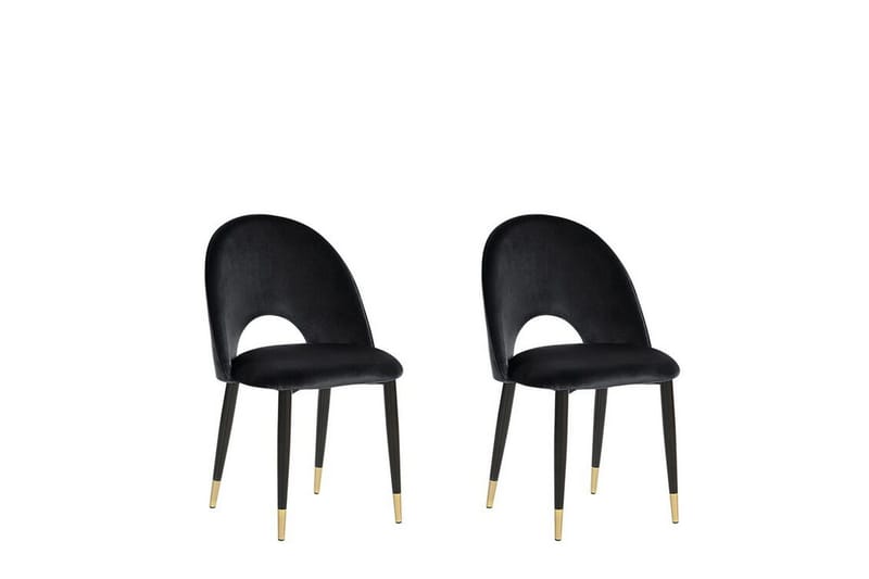 Tavernes Sammetsstol 2-pack - Svart - Möbler - Fåtölj & stolar - Matstol & köksstol