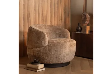 Ullig Modern Rund Snurrfåtölj i Chenille - Beige - Möbler - Fåtölj & stolar - Fåtölj