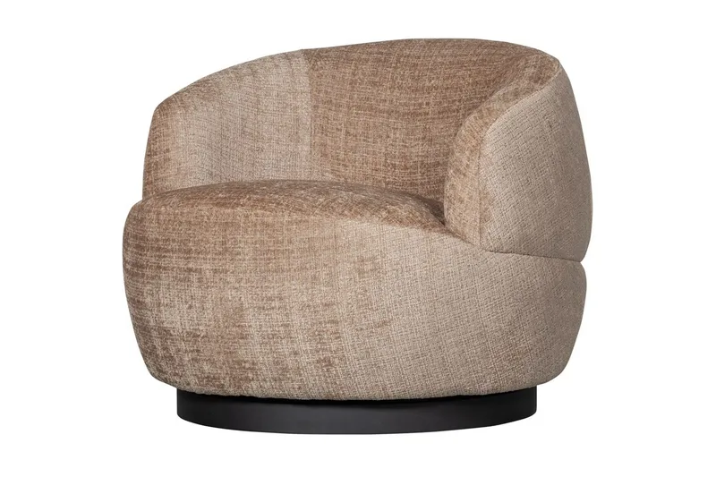 Ullig Modern Rund Snurrfåtölj i Chenille, Beige