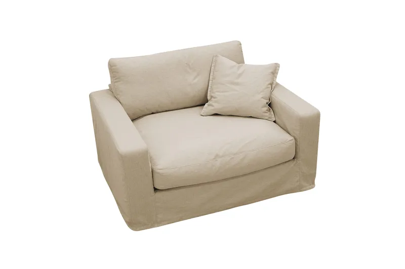 Valencia Extra Djup Fåtölj med avtagbar och tvättbar klädsel - Beige - Möbler - Fåtölj & stolar - Fåtölj