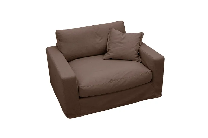 Valencia Extra Djup Fåtölj med avtagbar och tvättbar klädsel - Mörkbrun - Möbler - Fåtölj & stolar - Fåtölj