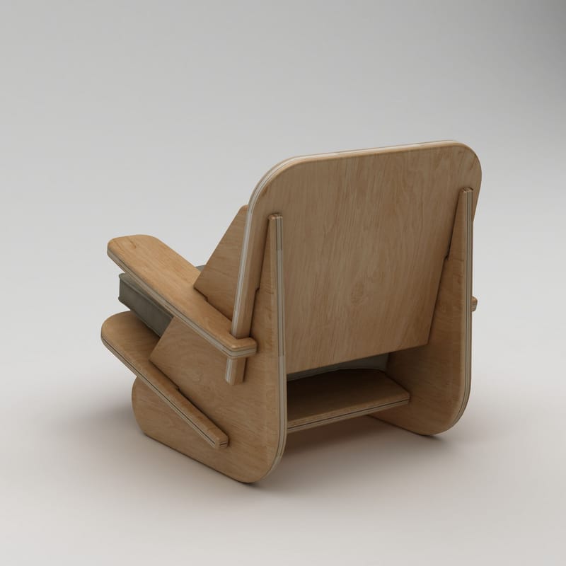 Vatira Öronlappsfåtölj - Naturligt trä och khaki - Möbler - Fåtölj & stolar - Fåtölj