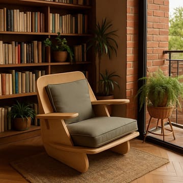 Vatira Öronlappsfåtölj - Naturligt trä och khaki - Möbler - Fåtölj & stolar - Fåtölj