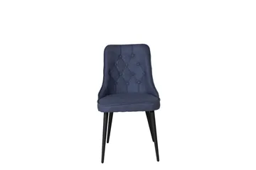 Velvet Deluxe Stol - Blå/Svart/Sammet - Möbler - Fåtölj & stolar - Matstol & köksstol