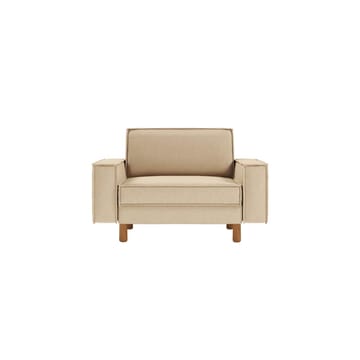 Vilsa Fåtölj i Tyg med Träben - Beige - Möbler - Fåtölj & stolar - Fåtölj - Sammetsfåtölj