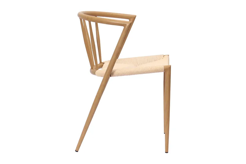 Winston Matstol & Köksstol med Rottingutseende och Metallben i Ekutseende - Beige - Möbler - Fåtölj & stolar - Matstol & köksstol