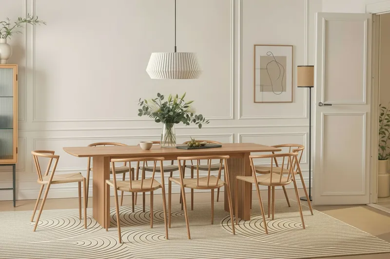 Winston Matstol & Köksstol med Rottingutseende och Metallben i Ekutseende - Beige - Möbler - Fåtölj & stolar - Matstol & köksstol