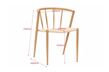 Winston Matstol - Beige / Metallben Ek - Möbler - Fåtölj & stolar - Matstol & köksstol