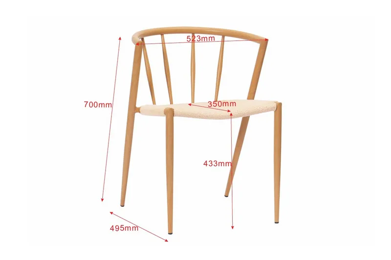 Winston Matstol - Beige / Metallben Ek - Möbler - Fåtölj & stolar - Matstol & köksstol