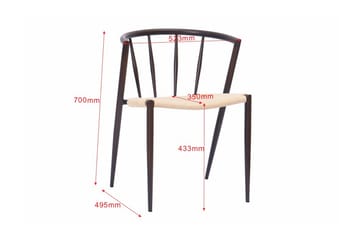 Winston Matstol - Beige / Metallben Rökt ek - Möbler - Fåtölj & stolar - Matstol & köksstol