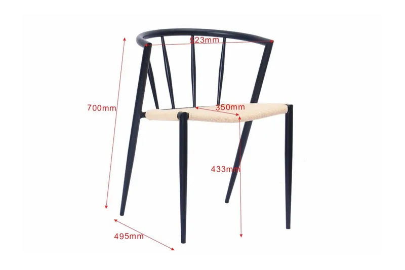 Winston Matstol - Beige / Metallben Svart - Möbler - Fåtölj & stolar - Matstol & köksstol