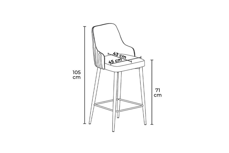 Ydra Bargrupp 45 cm - Antracit/Svart - Möbler - Fåtölj & stolar - Barstol & barpall