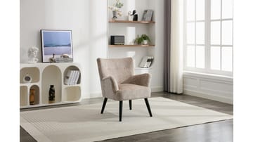 Zevani Fåtölj i bouclet - Biscuit Cream - Möbler - Fåtölj & stolar - Fåtölj