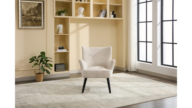 Zevani Fåtölj i bouclet - Cream - Möbler - Fåtölj & stolar - Fåtölj