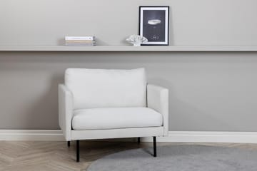 Zoom Modern Fåtölj i Tyg med Metallben - Vit - Möbler - Fåtölj & stolar - Fåtölj