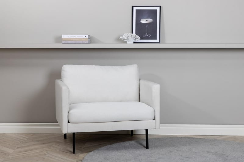 Zoom Modern Fåtölj i Tyg med Metallben - Vit - Möbler - Fåtölj & stolar - Fåtölj