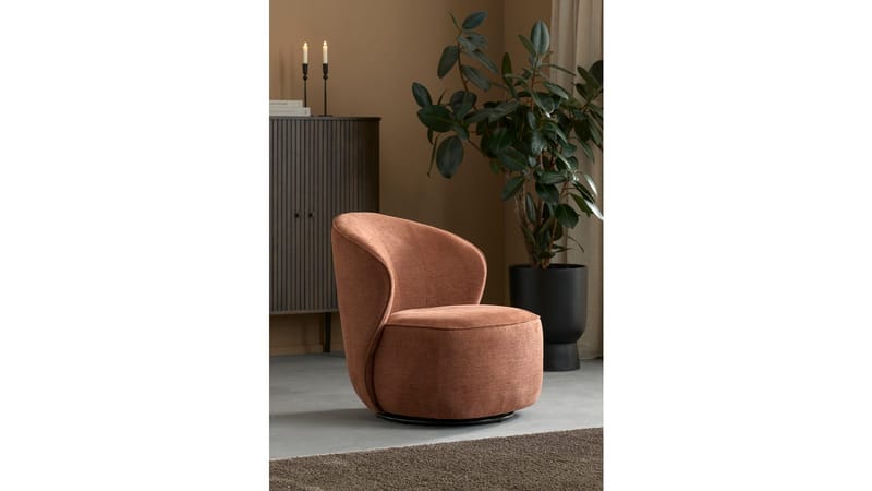 Zorevi Fåtölj med snurrfunktion i tyg - Rostbrun - Möbler - Fåtölj & stolar - Fåtölj