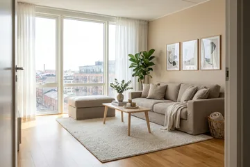 Valencia Extra Djup 3-sits soffa + fotpall med avtagbar och tvättbar klädsel - Brun - Möbler - Soffa