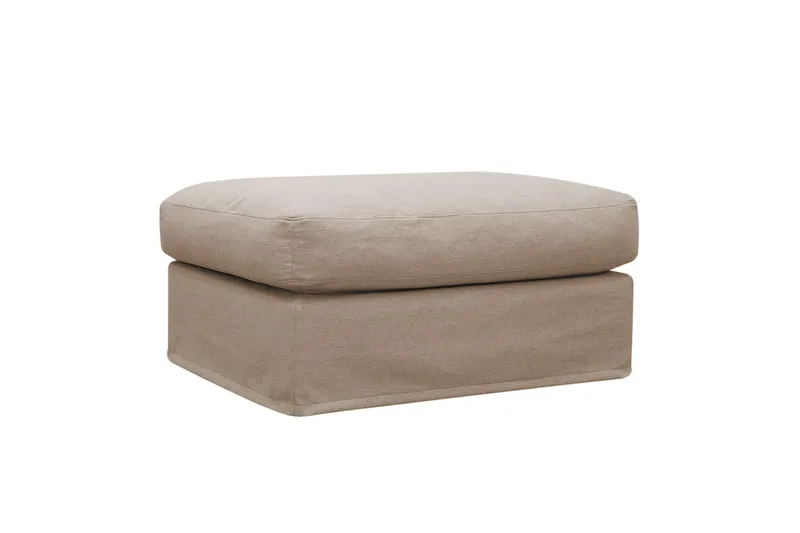 Valencia Extra Djup 3-sits soffa + fotpall med avtagbar och tvättbar klädsel - Ljusbrun - Möbler - Soffa