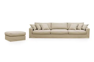 Valencia Extra Djup 5-sits soffa + fotpall med avtagbar och tvättbar klädsel