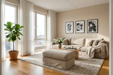 Valencia Extra Djup 5-sits soffa + fotpall med avtagbar och tvättbar klädsel - Brun - Möbler - Soffa