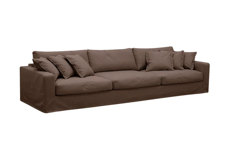 Valencia Extra Djup 5-sits soffa + fotpall med avtagbar och tvättbar klädsel - Mörkbrun - Möbler - Soffa
