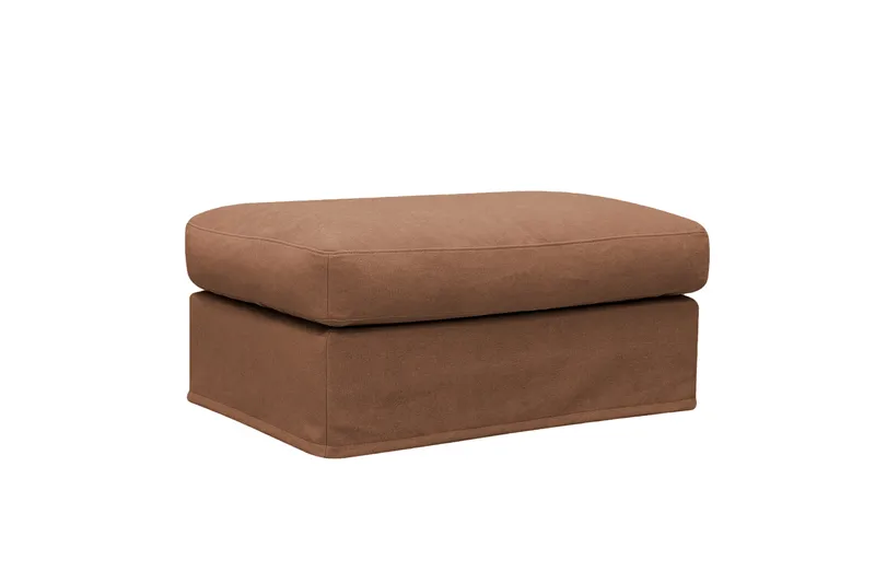 Valencia Extra Djup 5-sits soffa + fotpall med avtagbar och tvättbar klädsel - Rödbrun - Möbler - Soffa