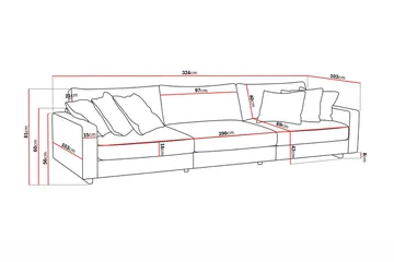 Valencia Extra Djup 5-sits Soffa i Chenille - Beige - Möbler - Soffa