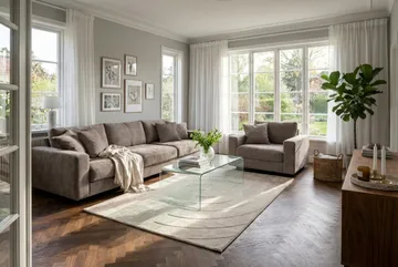 Valencia Extra Djup 5-sits Soffa i Chenille - Brun - Möbler - Soffa