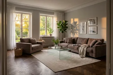 Valencia Extra Djup 5-sits Soffa i Chenille - Mörkbrun - Möbler - Soffa