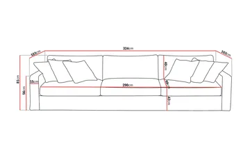 Valencia Extra Djup 5-sits Soffa med avtagbar och tvättbar klädsel - Mörkbrun - Möbler - Soffa