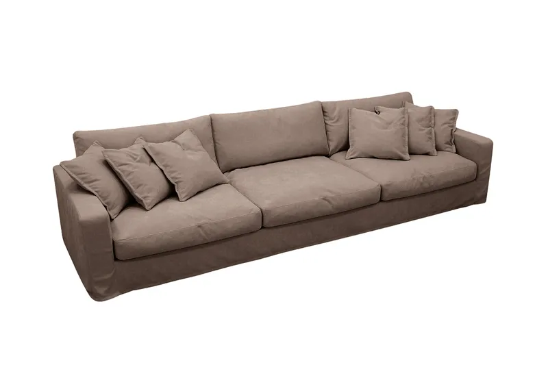 Valencia Extra Djup 5-sits Soffa med avtagbar och tvättbar klädsel - Mörkbrun - Möbler - Soffa