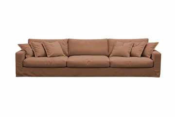Valencia Extra Djup 5-sits Soffa med avtagbar och tvättbar klädsel - Rostbrun - Möbler - Soffa