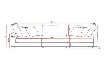 Valencia Extra Djup 5-sits Soffa - Taupe - Möbler - Soffa
